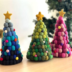 Felt Ball Christmas Tree Table Display
