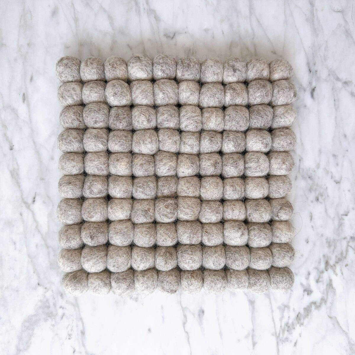 8" Gray Felt Ball Square Pot Trivet, Water Absorbent Placemat - Etsy