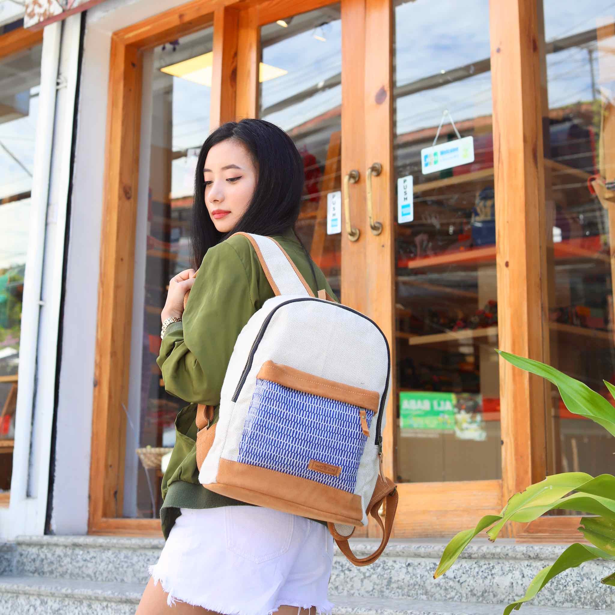 Suede Computer Backpack Handmade Backpack With 14