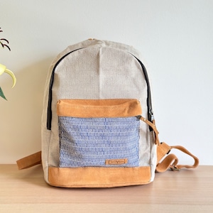 Handmade Backpack with 14&quot; Laptop Compartment, Hand-loomed Laptop Backpack with Suede Base, Travel Backpack, Boho Backpack, Fair Trade Bag