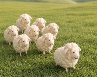 Felt White Sheep Table Decoration