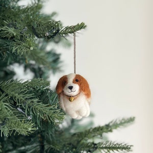 Felt King Charles Cavalier Dog Ornament, Needle Felted Dog Ornament, Christmas Decoration, Tree Ornament, Fair Trade image 3
