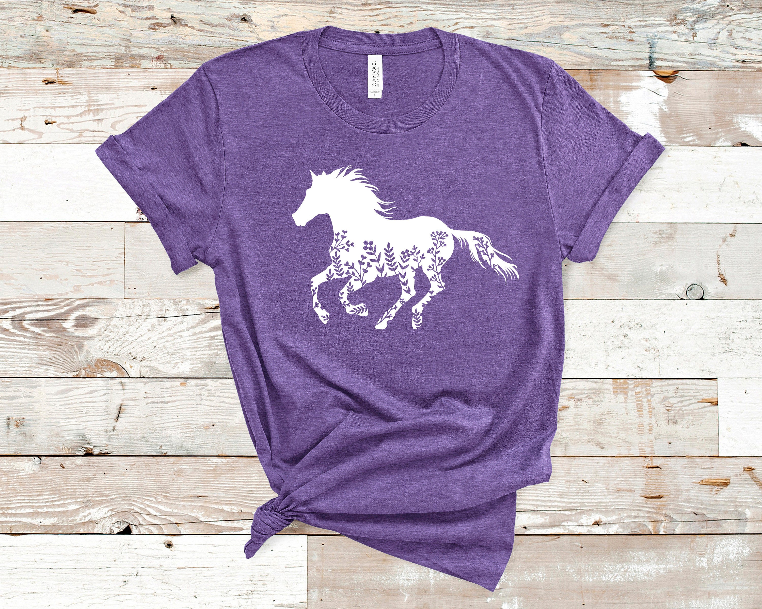 Floral Horse Shirt Horse Lover Shirt Floral Shirt Gift For Etsy