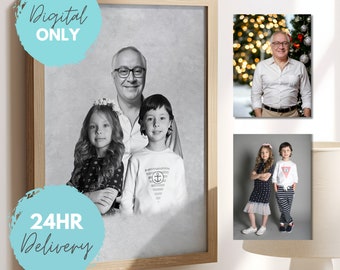 Merge Lost Loved One to Photo for Special Occasion, Custom Combined Memorial Print, Bespoke Mothers Day Gift for Mum Mam