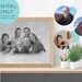 FAMILY PORTRAIT Combine Photos Into Custom Portrait, Pencil Digital Sketch Family Friends Portrait - Digital Drawing 