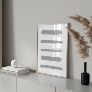 Set of 3 Grey Prints - Grey Minimalist Print Set - Grey Abstract Art ...