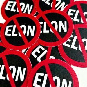 Sticker anti Elon Musk Tesla / Autocollant pour voiture / Bouteille d'eau / Sticker pour ordinateur portable
