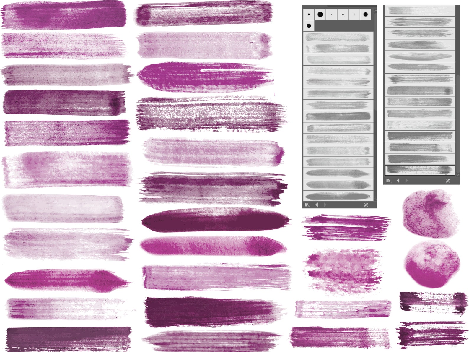 30 Real Watercolor Hand Drawn Brushes for Adobe Illustrator Etsy