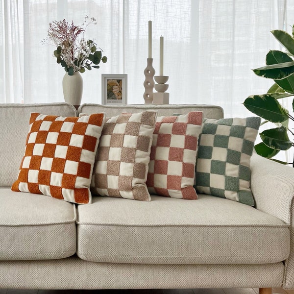 Cool Checkered Punch Pillow Cover