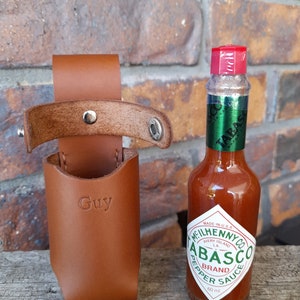 Leather hot sauce holster free shipping in Australia personalisation available image 4