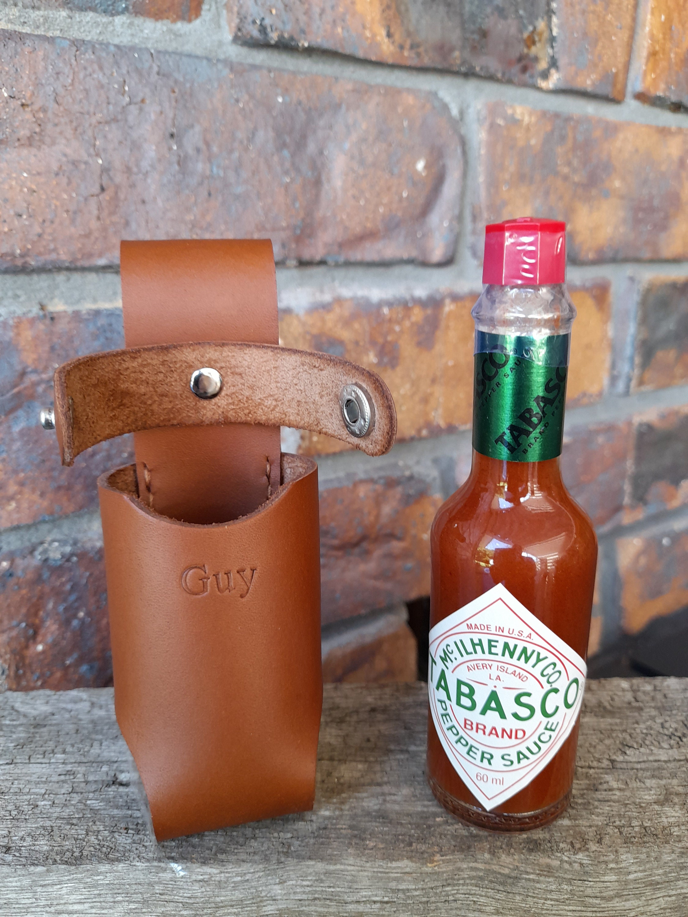 Leather Hot Sauce Holster Free Shipping in Australia Personalisation
