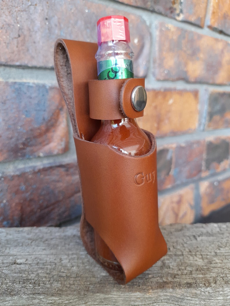 Leather hot sauce holster free shipping in Australia personalisation available image 5