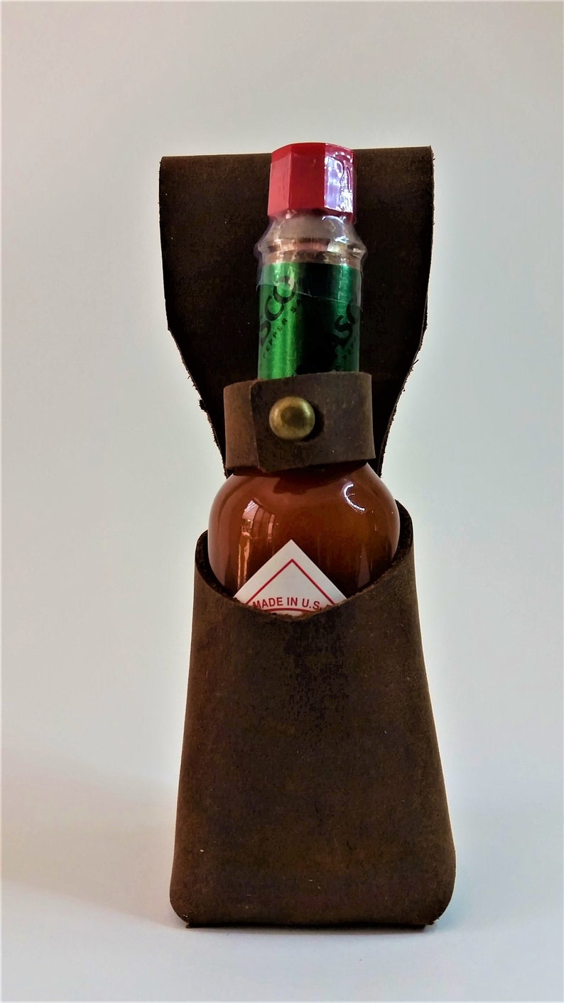 Leather hot sauce holster free shipping in Australia personalisation available image 3