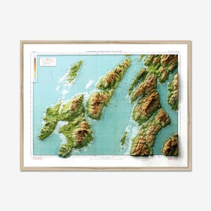 Islay et Jura | carte vintage |  Impression giclée d'art