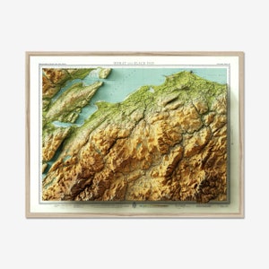 Moray et Black Isle | carte vintage |  Impression giclée d'art