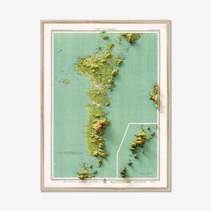 Uists et Barra | carte vintage |  Impression giclée d'art