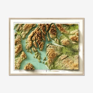 Firth of Clyde (Glasgow) | carte vintage |  Impression giclée d'art
