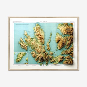 Ilha de Skye | Mapa vintage | Impressão de belas artes em Giclée