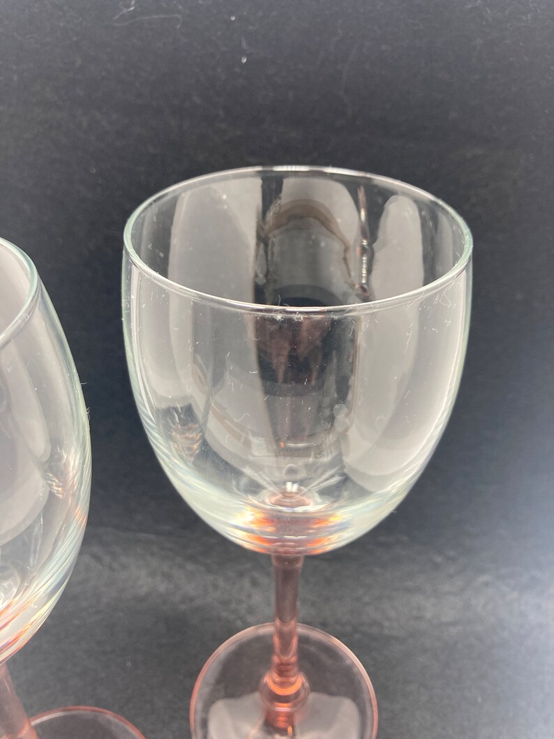 France Luminarc Pink Long Stem Crystal Wine Glasses Set of 2free