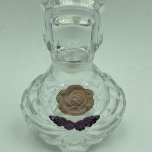 French Glass Crystal Perfume-Essential Oil Bottle Floral **Free Shipping**