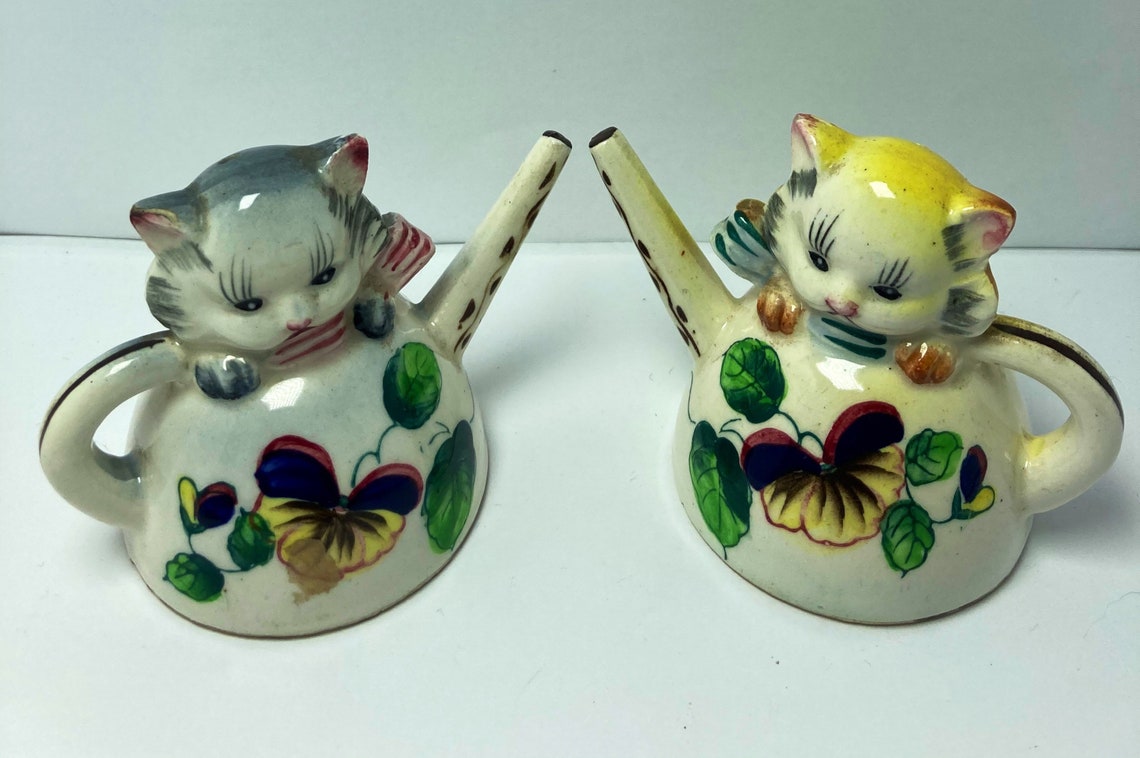 Vintage Japan Kittens Cats in Teapots Victoria Ceramics Salt & Etsy