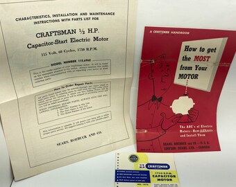 1954 Craftsman Handbook The ABCs Of Electric Motors**Free Shipping**