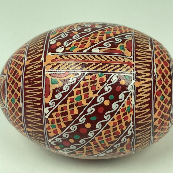 VTG Ukrainian Pysanky Hand-painted Real Hen Egg Decorated Folk Art Easter Egg **Free Shipping***