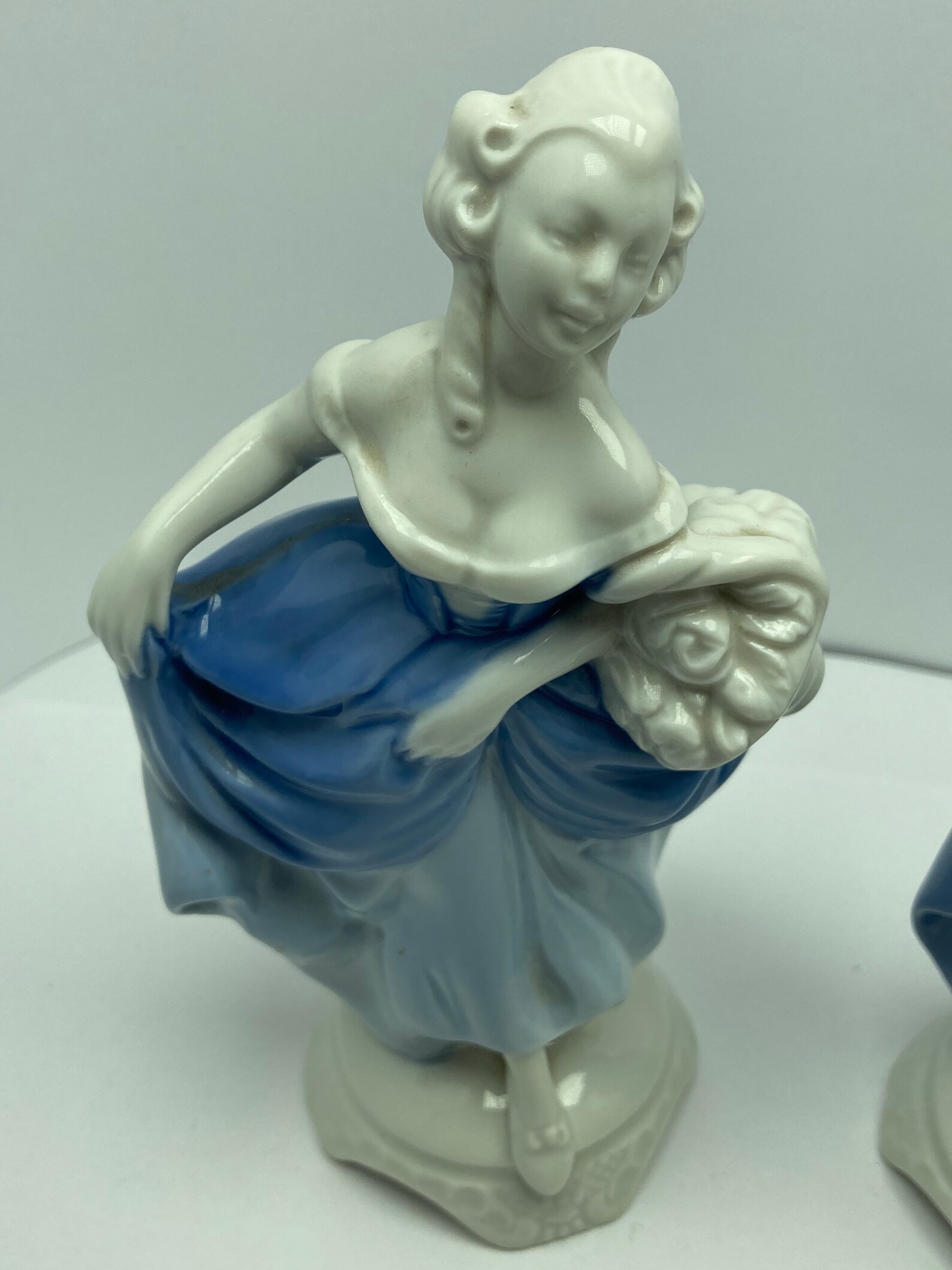 Victorian West Germany Porcelain Figurines Blue and Etsy