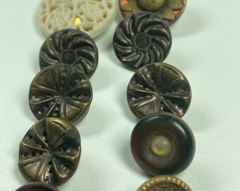 Antique Paris Back Button ~ 58~ Flower Vase ~ Silvered Brass ~ Tight Top