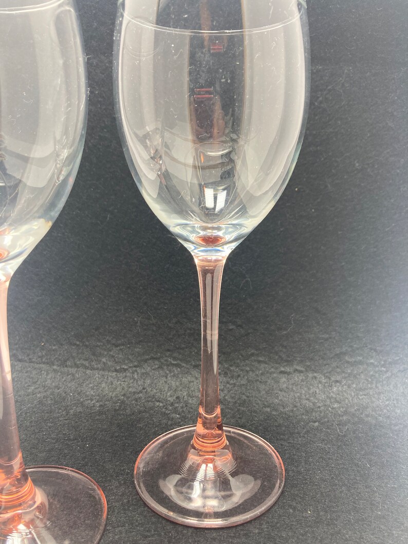 France Luminarc Pink Long Stem Crystal Wine Glasses Set of 2free