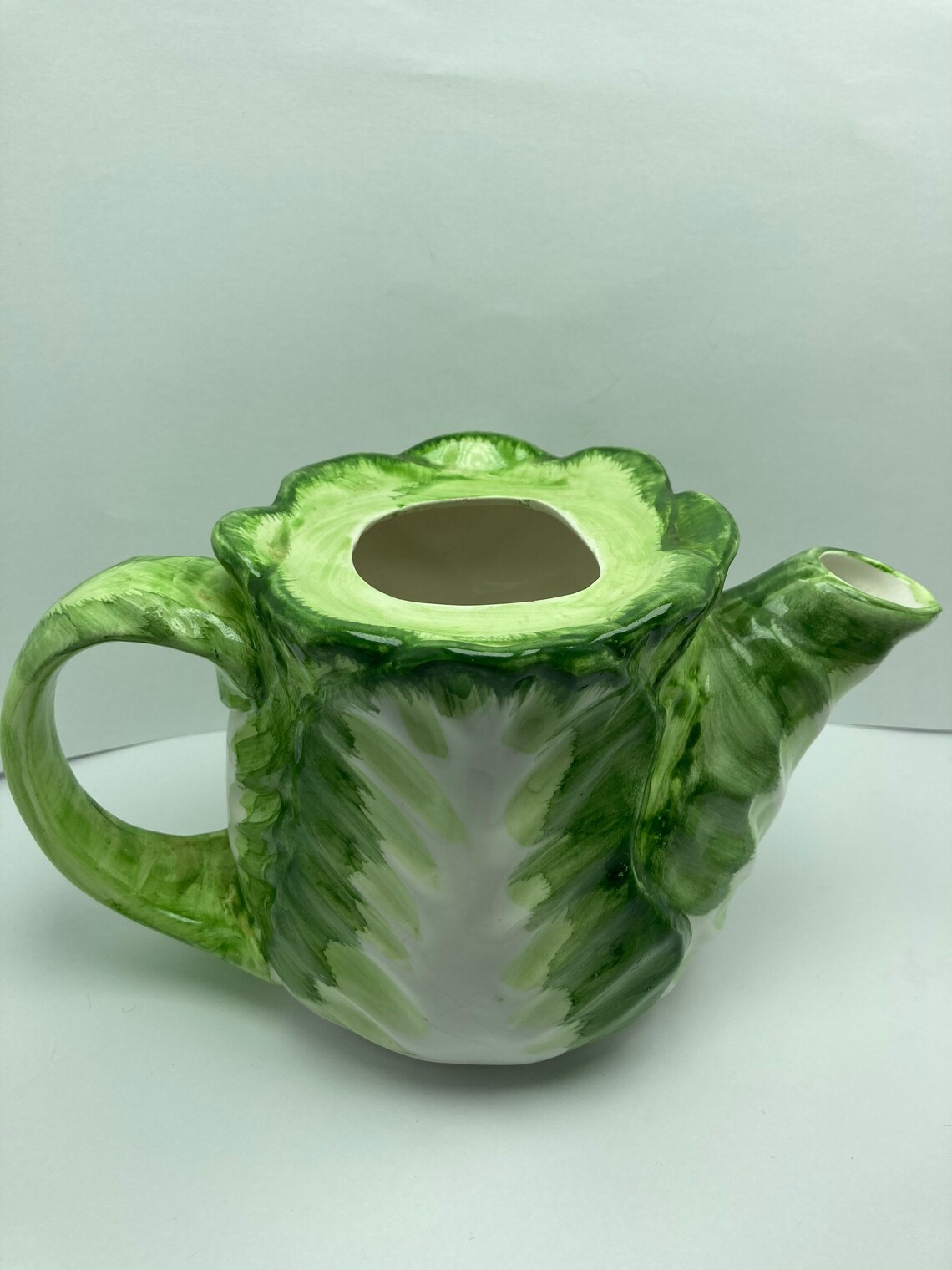 Rabbit and Cabbage Leaf Teapot Dolomite Bunny Easter Vintage Etsy