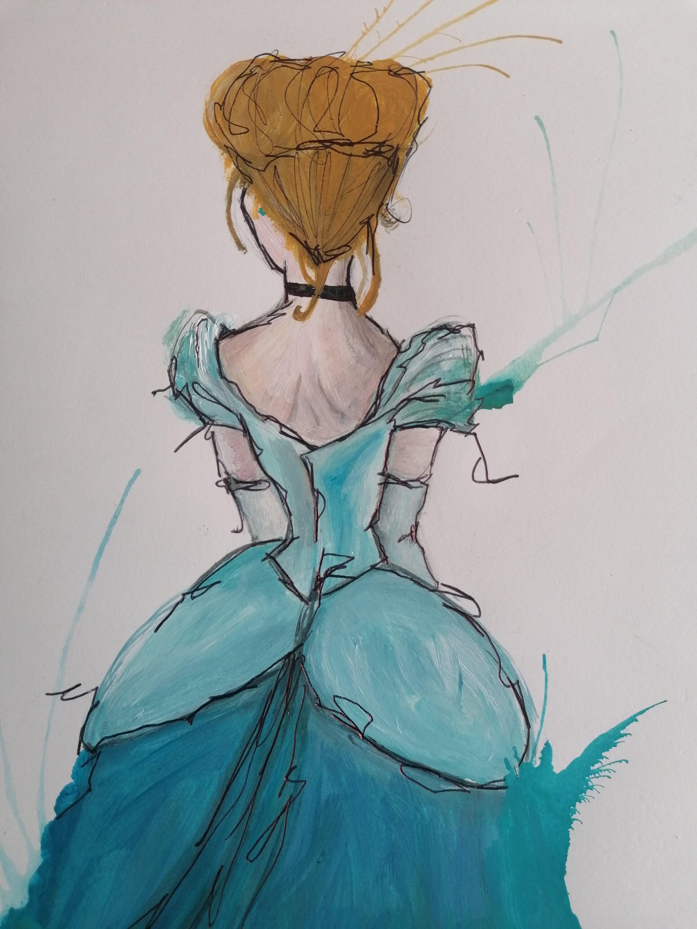 Hand Painted Cinderella Illustration - Set of 2 - Disney