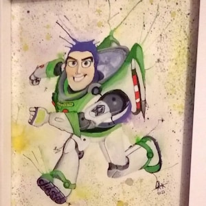 Personalised Disney Painting - Crisp white Framing - Disney Character Illustration - 8 x 10 inches - Expert Watercolour card