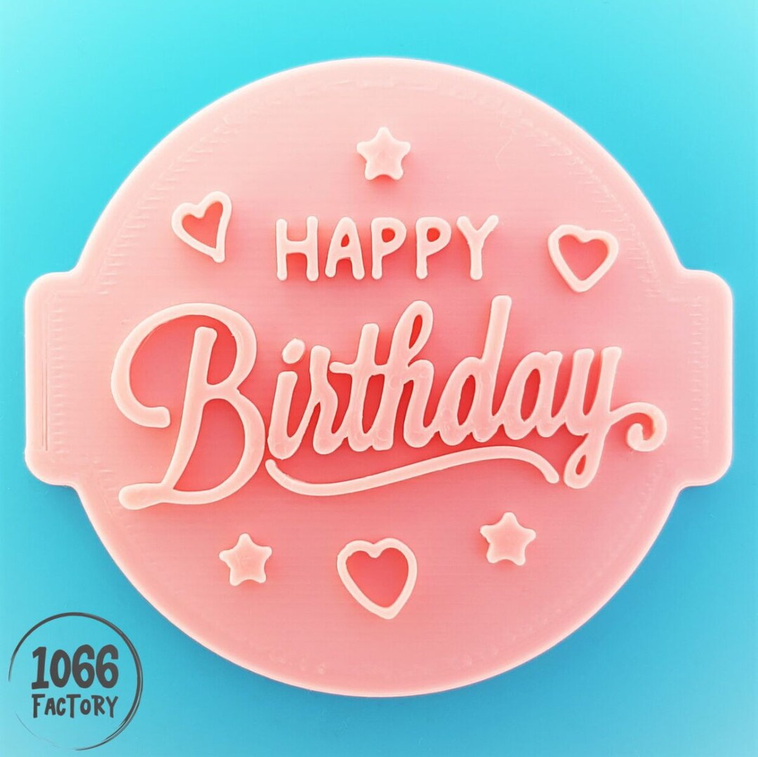 Happy Birthday Embosser Stamp for Fondant Icing Cookies and Etsy