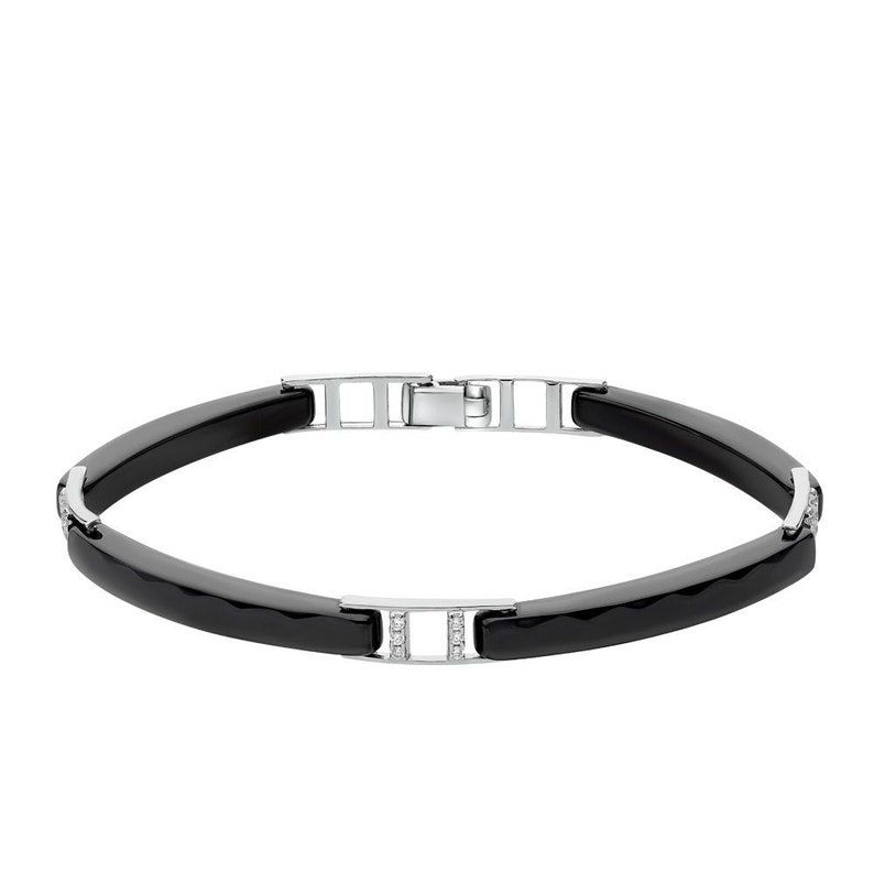 Mom Silver Gift for Her 925 Sterling Silver Bracelet with Zirconia Ceramics inserts Vintage HandMade Wife Sister FREE SHIPPING