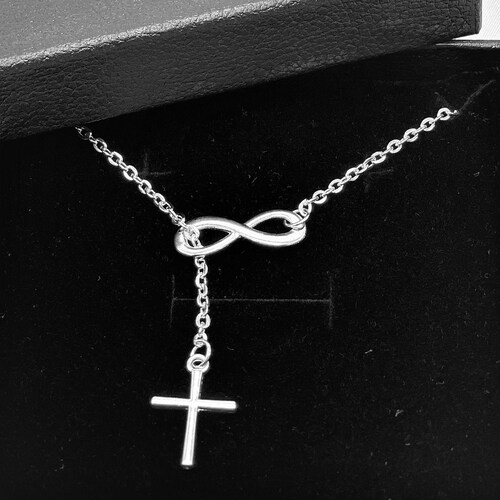 Faith Forever Necklace Sterling Silver Infinity Cross - Etsy