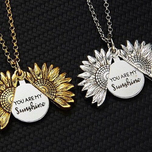 18K Sunflower Necklace You Are My Sunshine Necklace Sunshine Etsy
