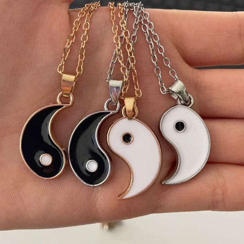 Yin Yang Couple Necklace Yin Yang Friendship Necklace Tai Etsy