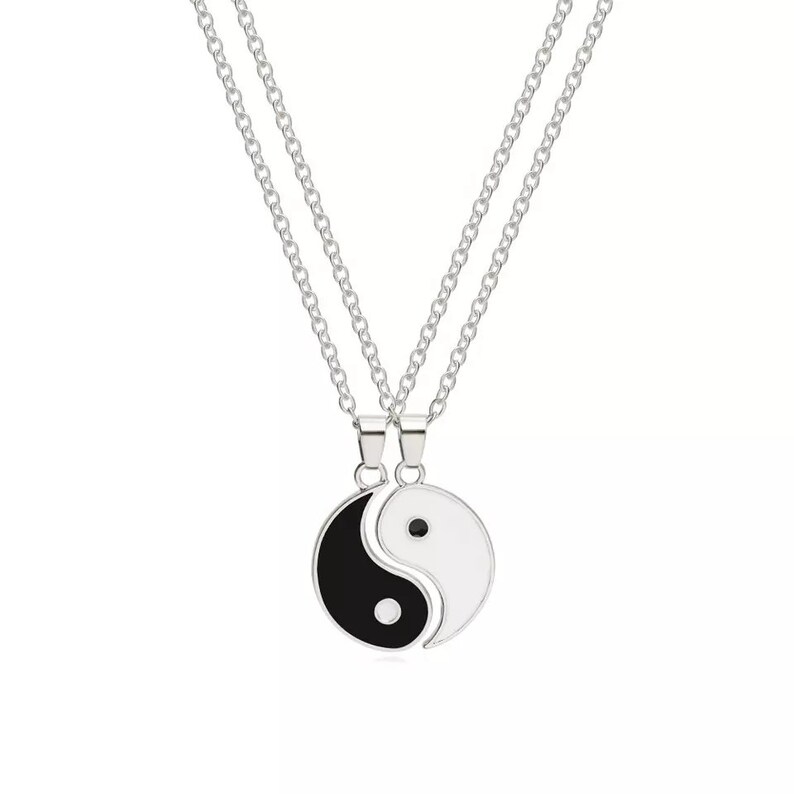 Yin Yang Couple Necklace Yin Yang Friendship Necklace Tai Etsy