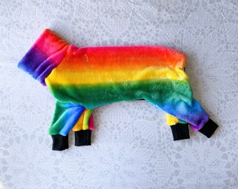 Italiaanse windhond fleece pyjama 'Iggy' - Rainbow Splash of kies een fleecestof uit onze shop!