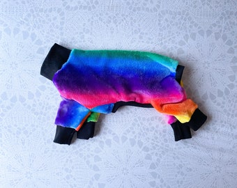 Chinese Crested Cuddle Fleece PJs - Rainbow Splash