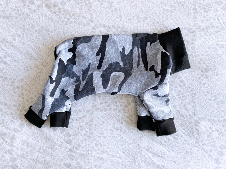 Chinese Crested Snowsuit - Grey Camo/Pink Cheetah/Blue Cheetah/Rainforest Dino/Foxy image 2
