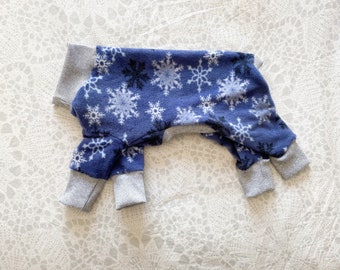 Chinese Crested PJs - Blue Snowflakes