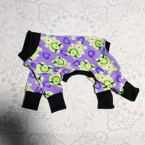 Chinese Crested Pyjamas - Purple Happy Ribbits