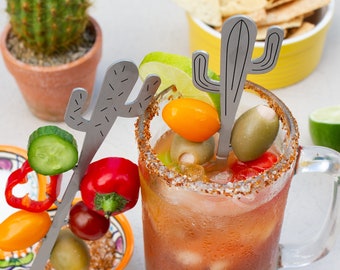 Bloody Mary Cocktail Picks - Cactus Cocktail Pick Branches - Bloody Mary Gifts