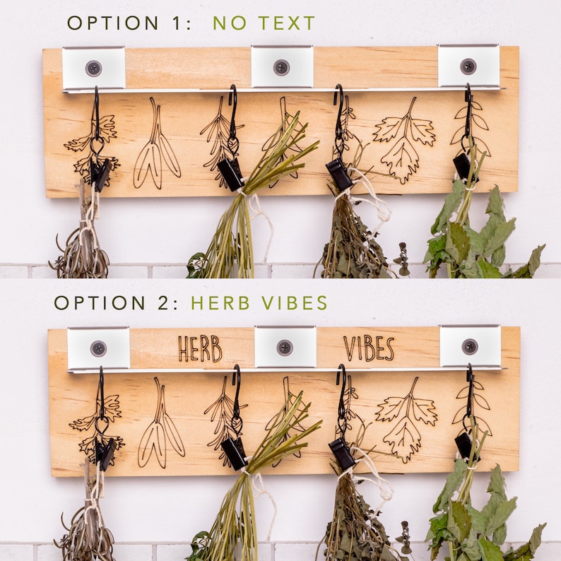 Herb Drying Rack - Personalized Kitchen Herb Hanger - Dry Herbs and ...