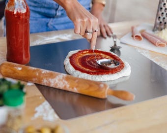 Custom Pizza Prepping Board -Stainless Steel - Made in USA - Outdoor Countertop Board