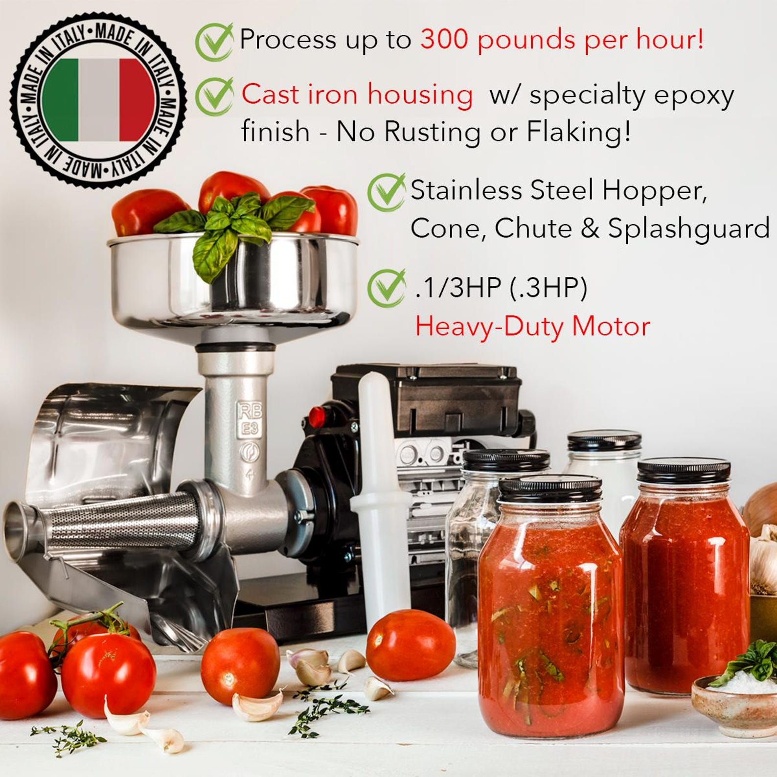 Raw Rutes Italian Tomato Strainer Machine - Electric Tomato Squeezer ...