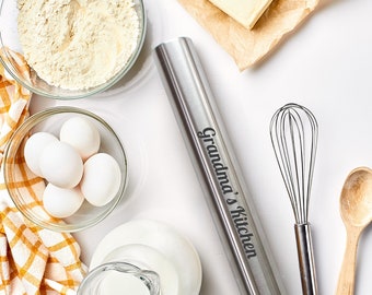 Personalized Rolling Pin | Mother&#39;s Day Gift | Stainless Steel Rolling Pin | Pasta Rolling Pin