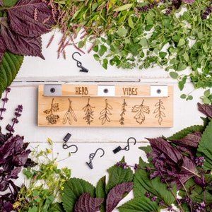 Herb Drying Rack Personalized Kitchen Herb Hanger Dry Herbs and Flowers Farmhouse Decor image 6